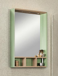 Зеркальный шкаф Акватон Йорк 60 салатовый/дуб сонома